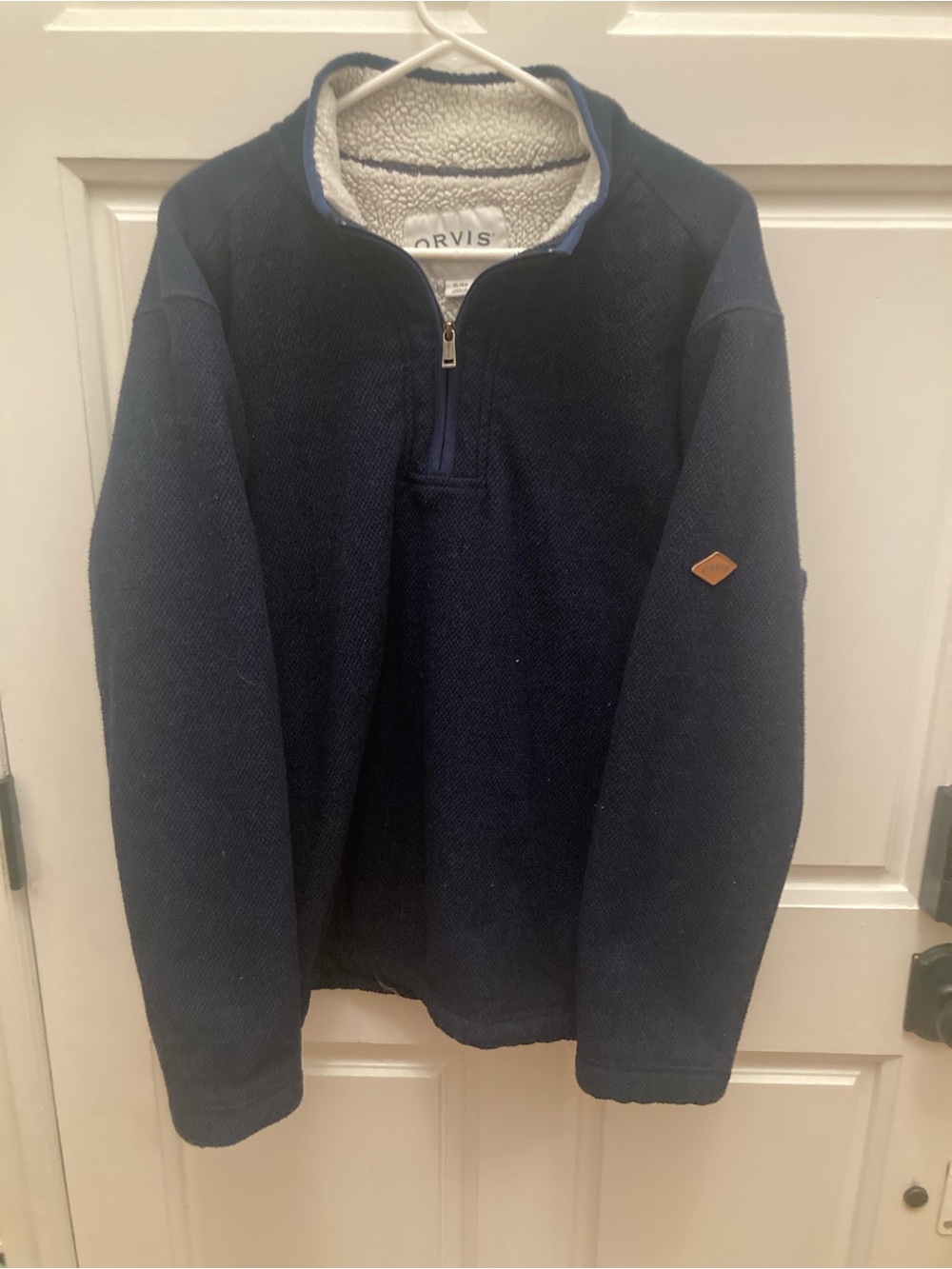 Orvis Men's Navy Sherpa Quarter-Zip Pullover
